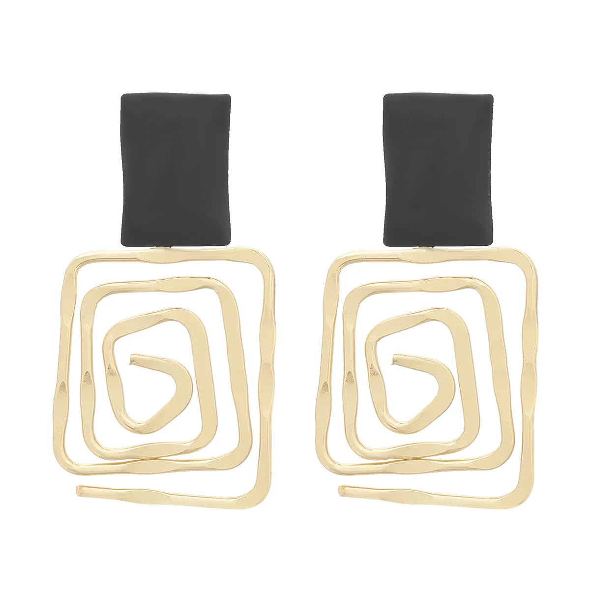 Black and Gold Squared earrings