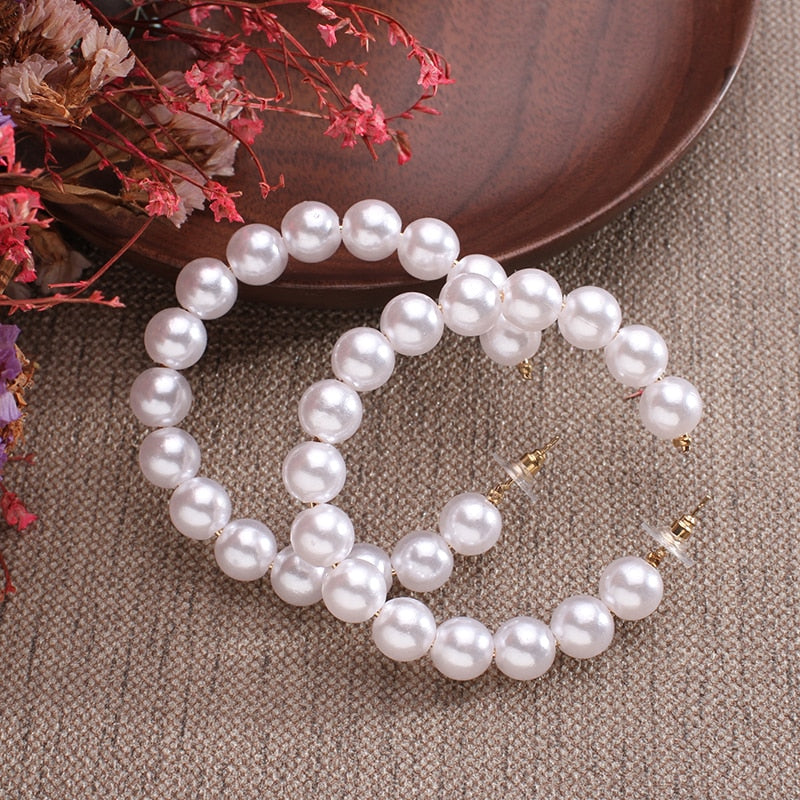 Hooply Pearl Earrings for women not afraid of attention