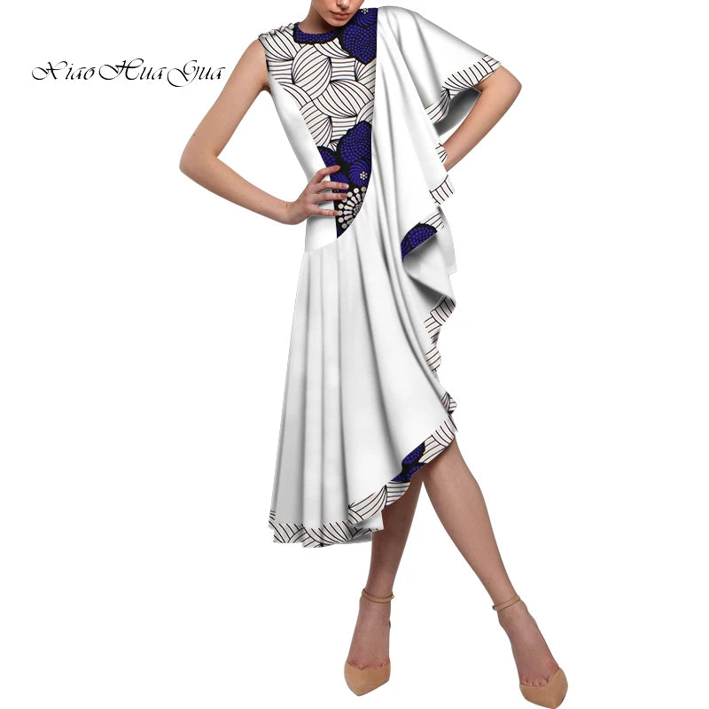 Asymmetric Elegance Midi Dress