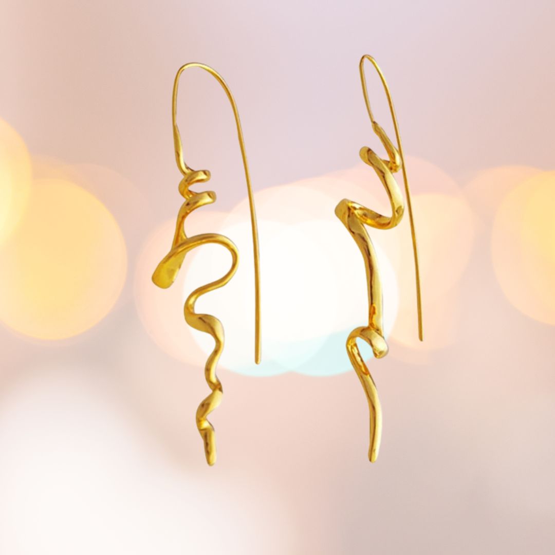 Golden Flow Artful Irregular Earrings