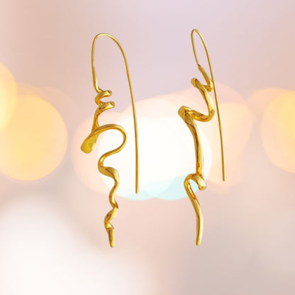 Golden Flow Artful Irregular Earrings