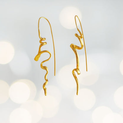 Golden Flow Artful Irregular Earrings