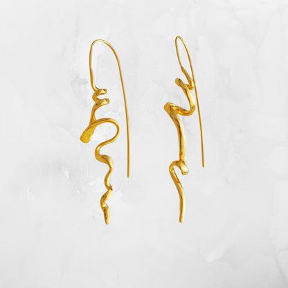 Golden Flow Artful Irregular Earrings
