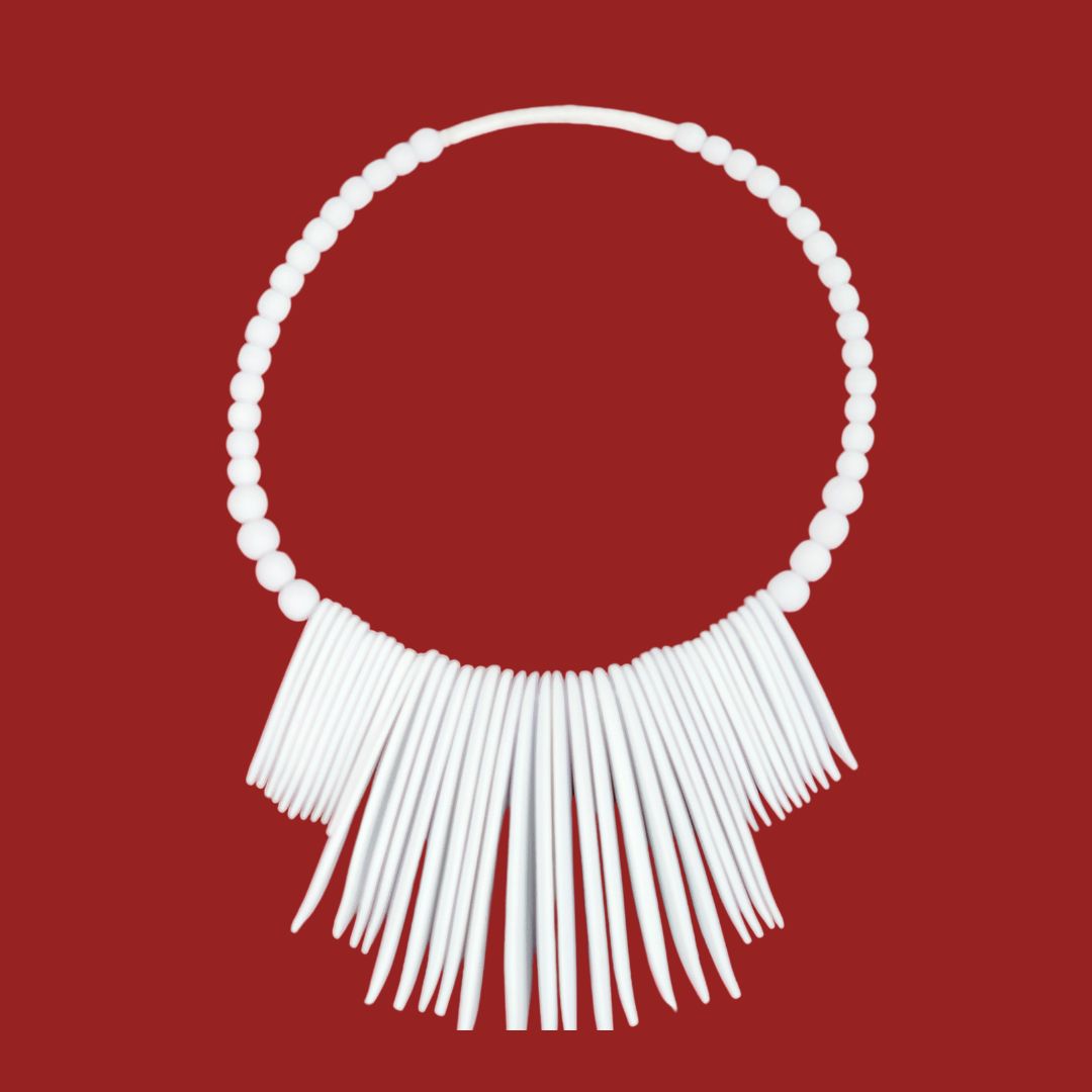Ivory Porcelain Spike Collar Necklace