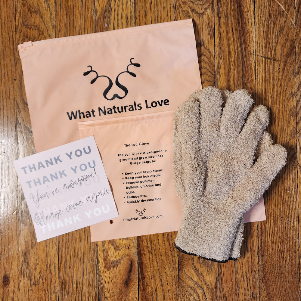 Loc Handschoen om lokken schoon te maken, te onderhouden en te drogen