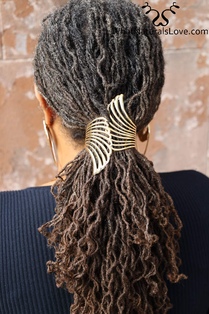 Aurora Wing Cuffs - Gold &amp; Silver for Locs, Sisterlocks, Dreadlocks and Braids