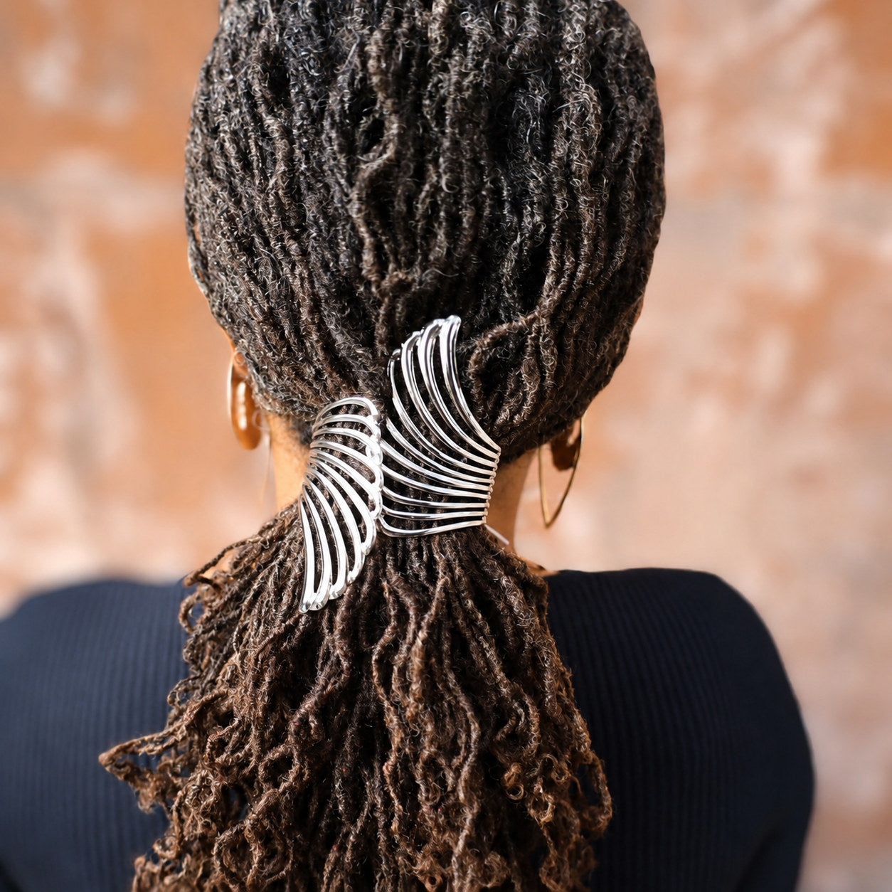 Aurora Wing Cuffs - Gold &amp; Silver for Locs, Sisterlocks, Dreadlocks and Braids