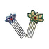  Lotus Hair Comb - Blue & Green