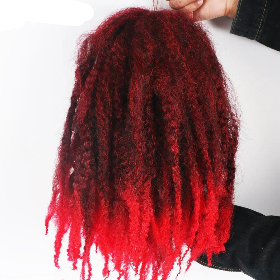 Marley Afro Kinky Braiding Hair - Black with Red