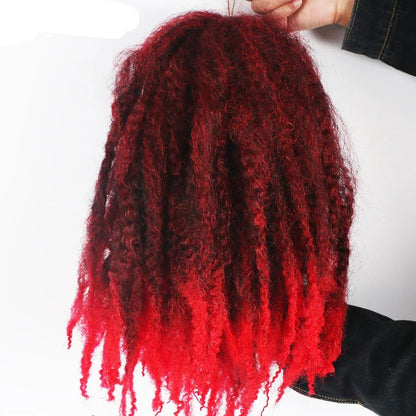 Marley Afro Kinky Braiding Hair - Black with Red