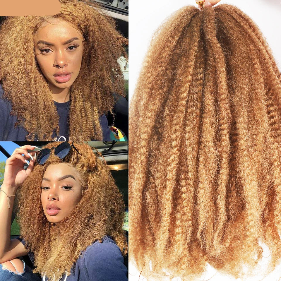 Marley Afro Kinky Braiding Hair Light Brown