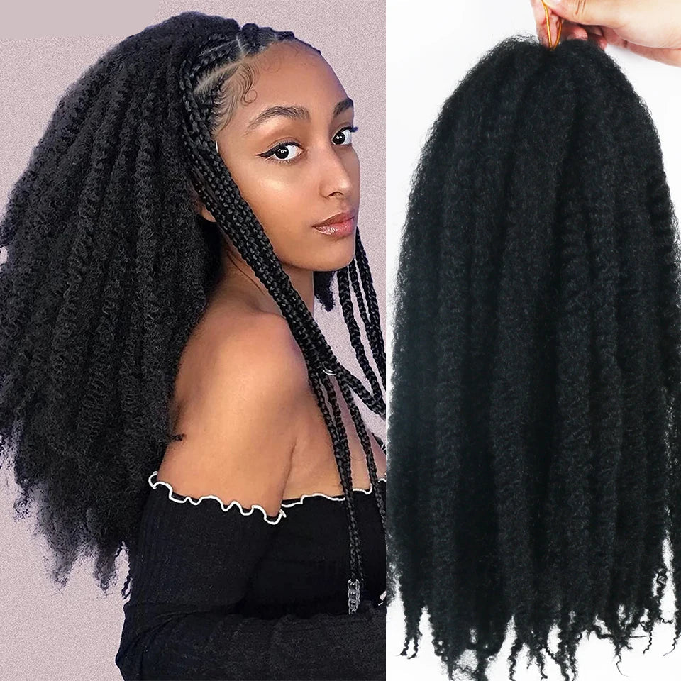 Marley Afro Kinky Braiding Hair in Black