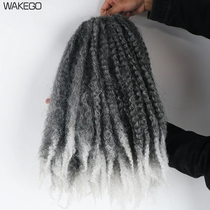  Marley Twist Crochet Hair - Black with Gray
