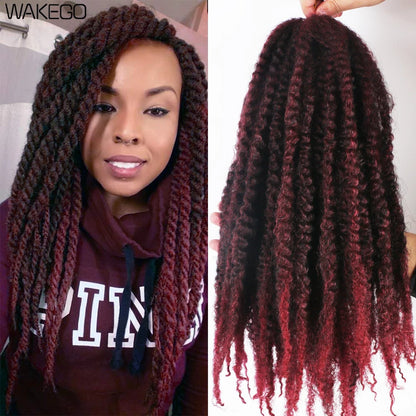  Marley Twist Crochet Hair - Black with Red