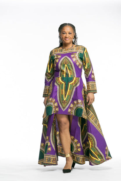 African Hi-Low Dashiki Dress - Super Elegant