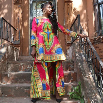 African High Low Dashiki Dress