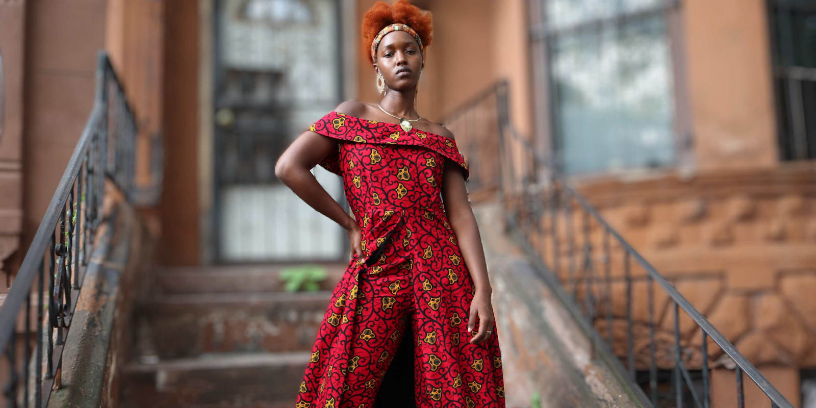 African Pantsuit Red