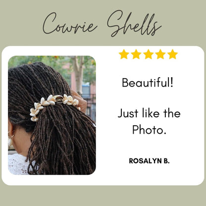 Cowrie Shell Hair Ties For Locs, Sisterlocks and Dreadlocks