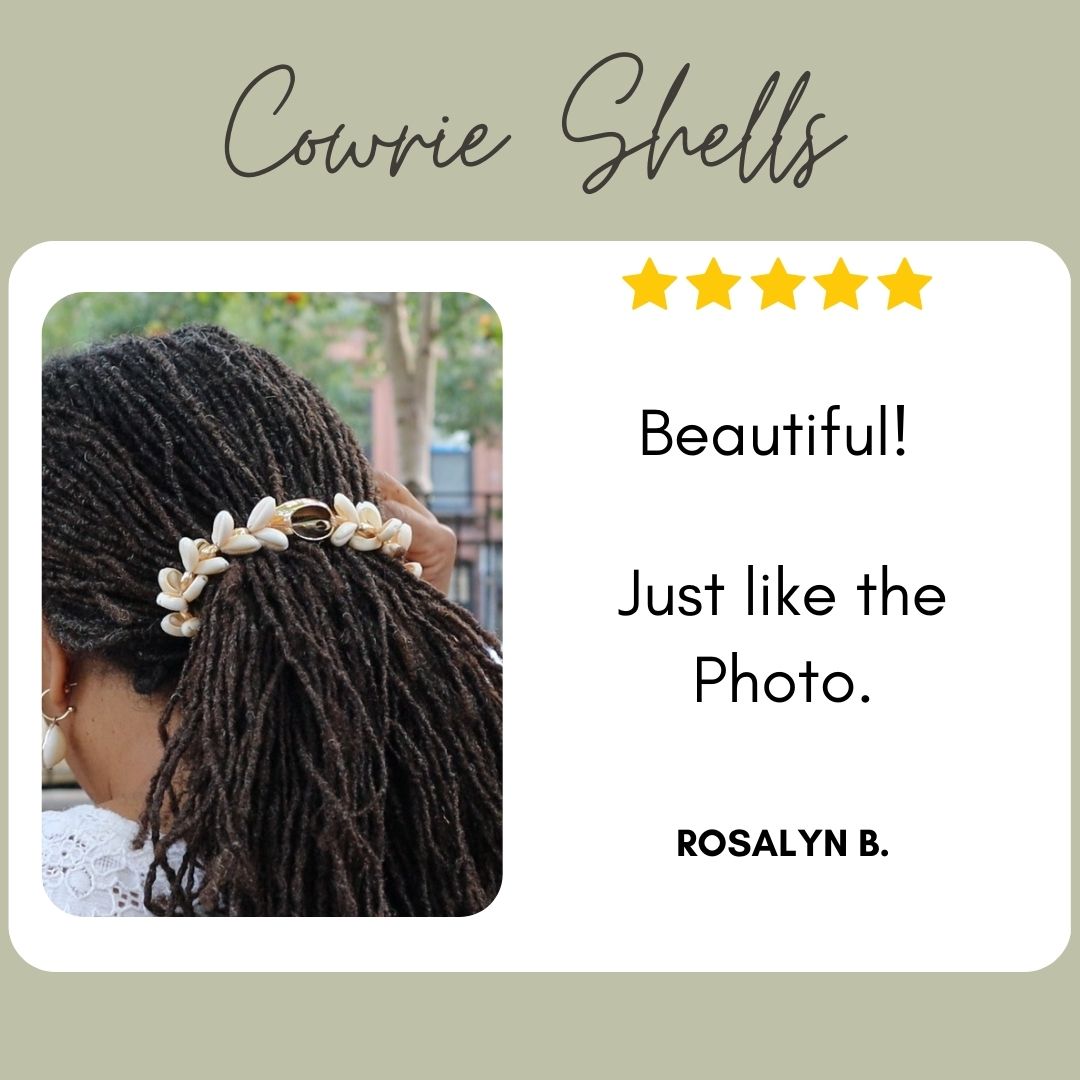 Cowrie Shell Hair Ties For Locs, Sisterlocks and Dreadlocks Perfect for Memorial Day 2024