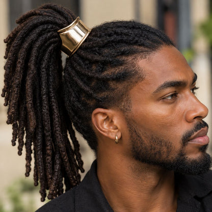 Gold Asymmetrical Hair Cuff Bracelet for Locs