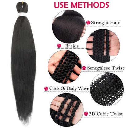 the Pre Stretched Braiding Hair Extension with ways to use it - Straigt Hair, Twist, Curls &amp; 3D Cubic Twist