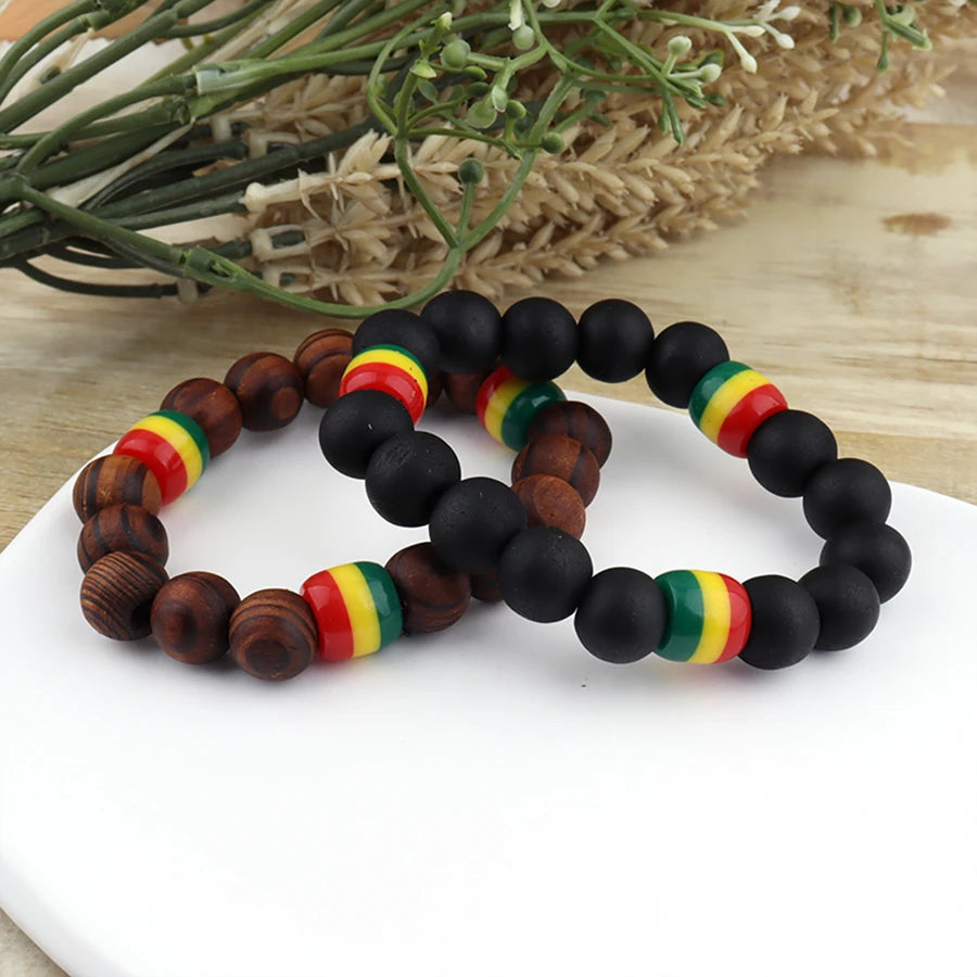 Rasta Beaded Bracelet Set 