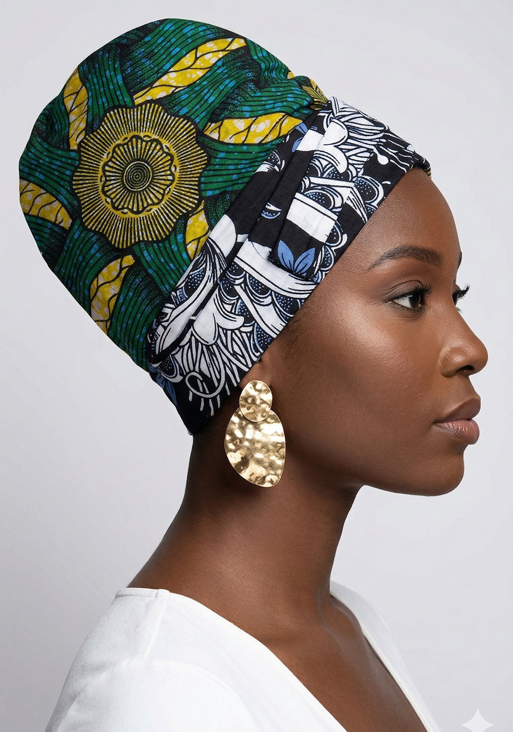 The Reversible African Head Wrap - Green Queen