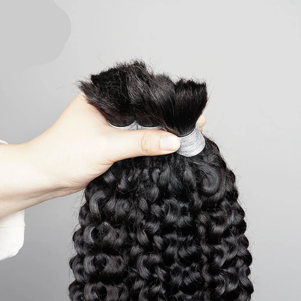 Kinky Curly Remy Human Braiding Hair Extensions