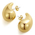 Teardrop Earrings Vintage Gold Plated Chunky Dome Drop Earrings for Women Glossy Stainless Steel Thick Dupes Lightweight Hoops