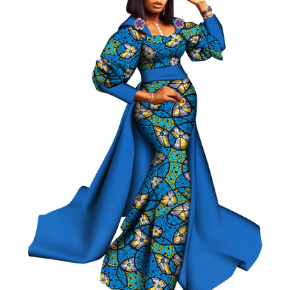 Super Elegant African Ankara Gown with a Train