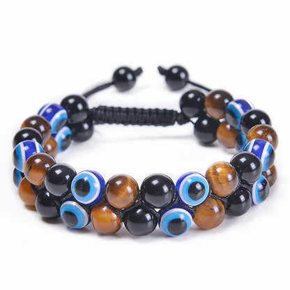 Vulcanic stone double beaded Hair Tie - Bracelet