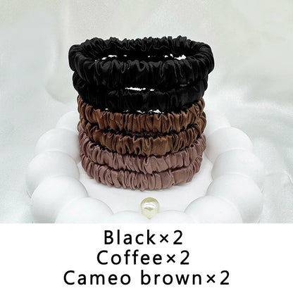 Mulberry Silk Elastics – Gentle, Frizz-Free Hair Bands for Natural Hair &amp; Locs - 3 pieces