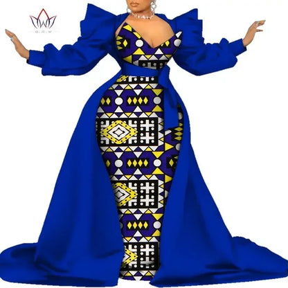 Robe Ankara africaine super élégante avec un train