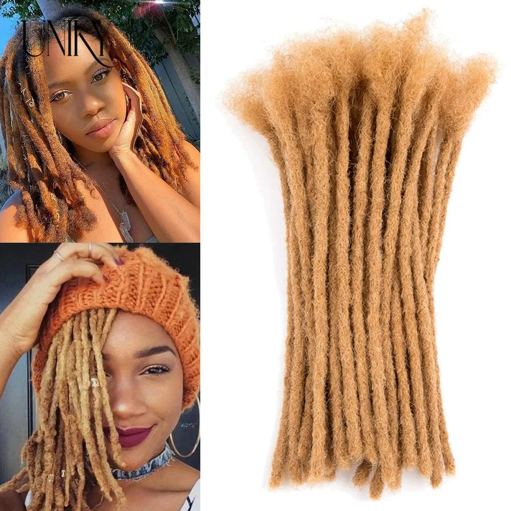 60 Strands Dreadlock Extensions For Men/Women  Afro Kinky Straight 100% Human Hair Handmade Loc Extensions Hair Braids Crochet