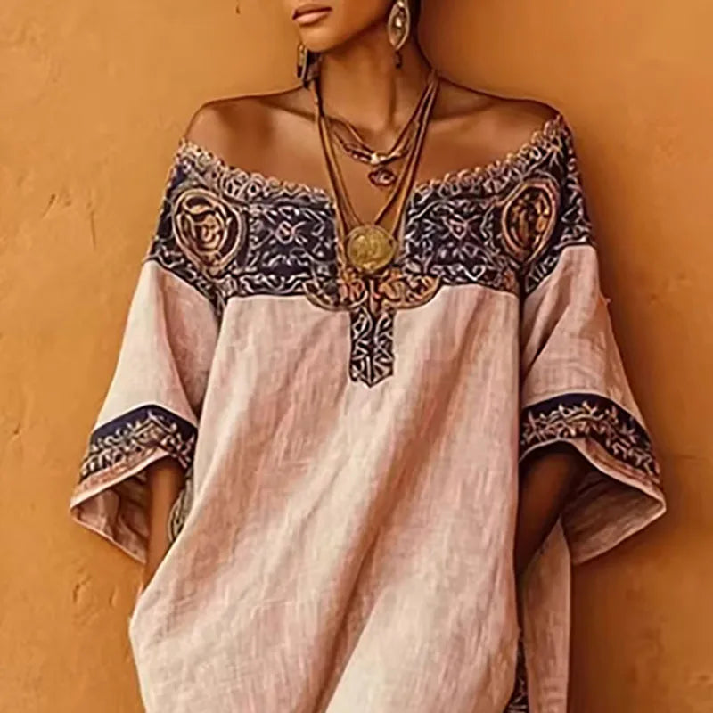 Boho Desert Gown | Linen Maxi Dress for Summer