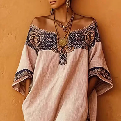 Boho Desert Gown | Linen Maxi Dress for Summer