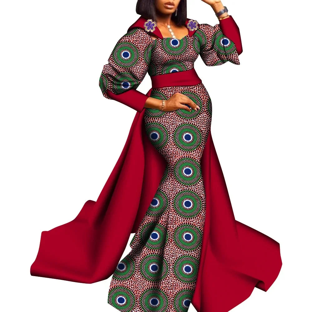 Super Elegant African Ankara Gown with a Train