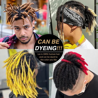 60 Strands Dreadlock Extensions For Men/Women  Afro Kinky Straight 100% Human Hair Handmade Loc Extensions Hair Braids Crochet