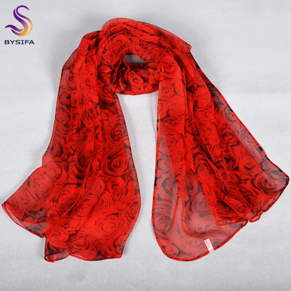 Pure 100%  Natural Silk Long Printed Scarf for all seasons