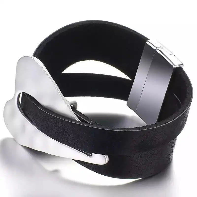 Black Leather Hair Cuff for Locs, Sisterlocks and Dreadlocks