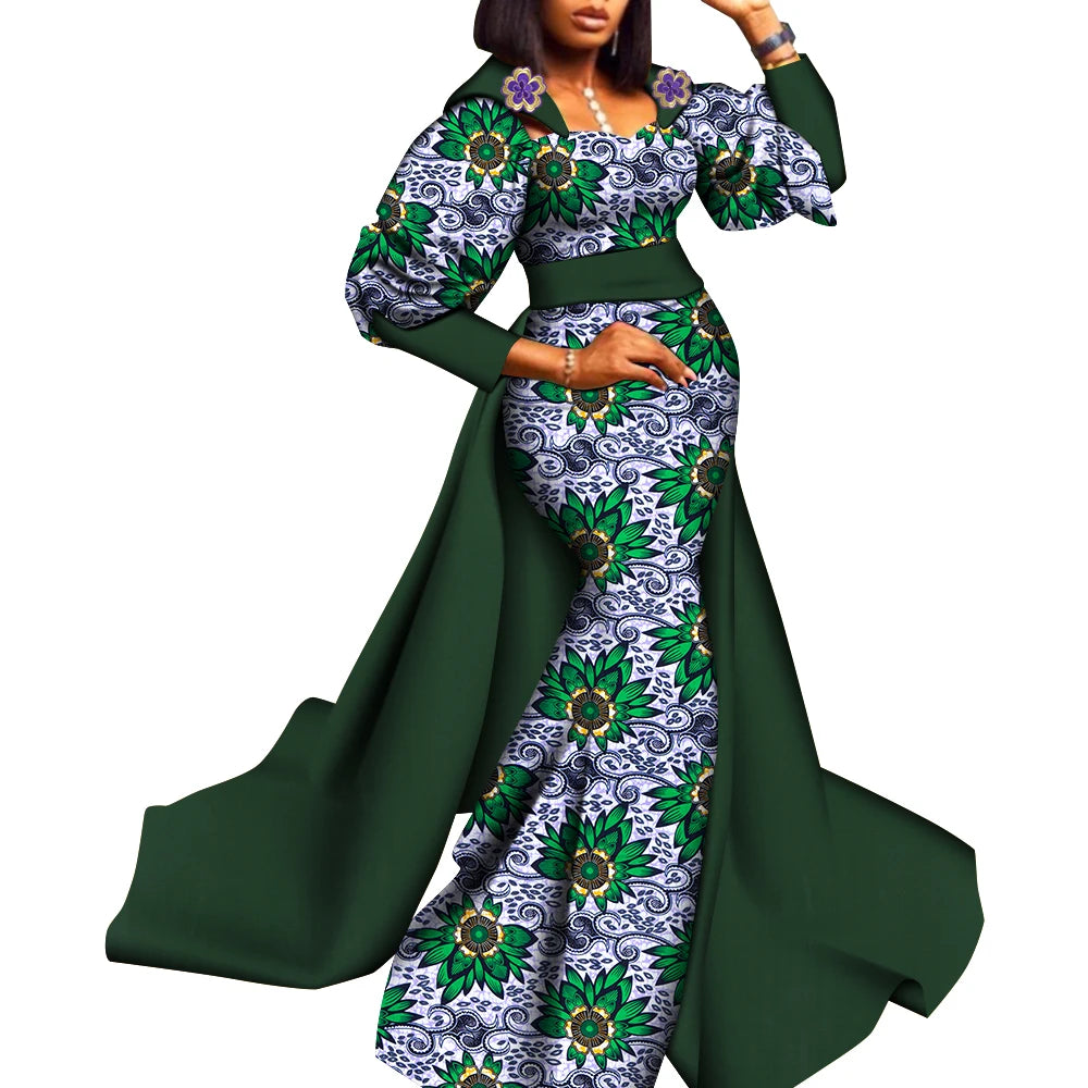 Super Elegant African Ankara Gown with a Train