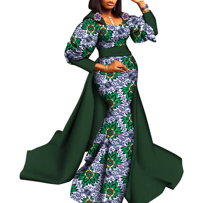 Super Elegant African Ankara Gown with a Train