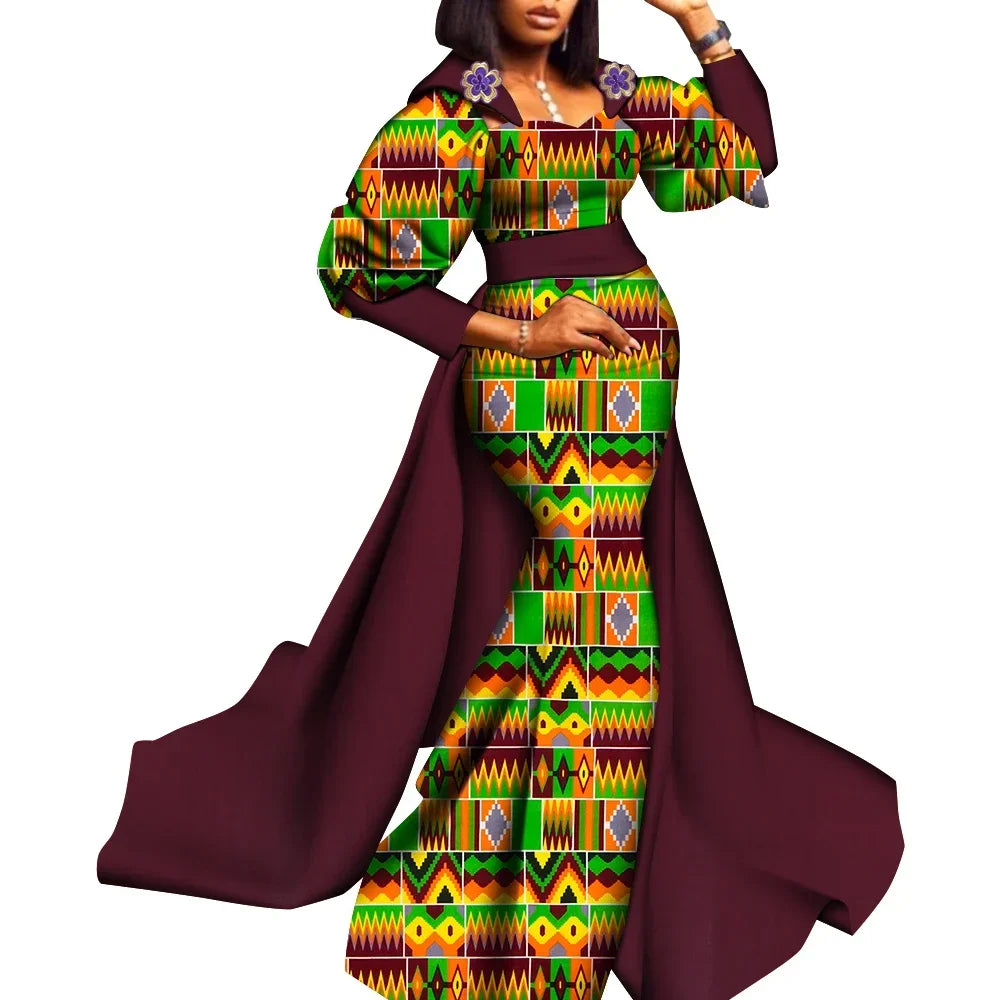 Super Elegant African Ankara Gown with a Train