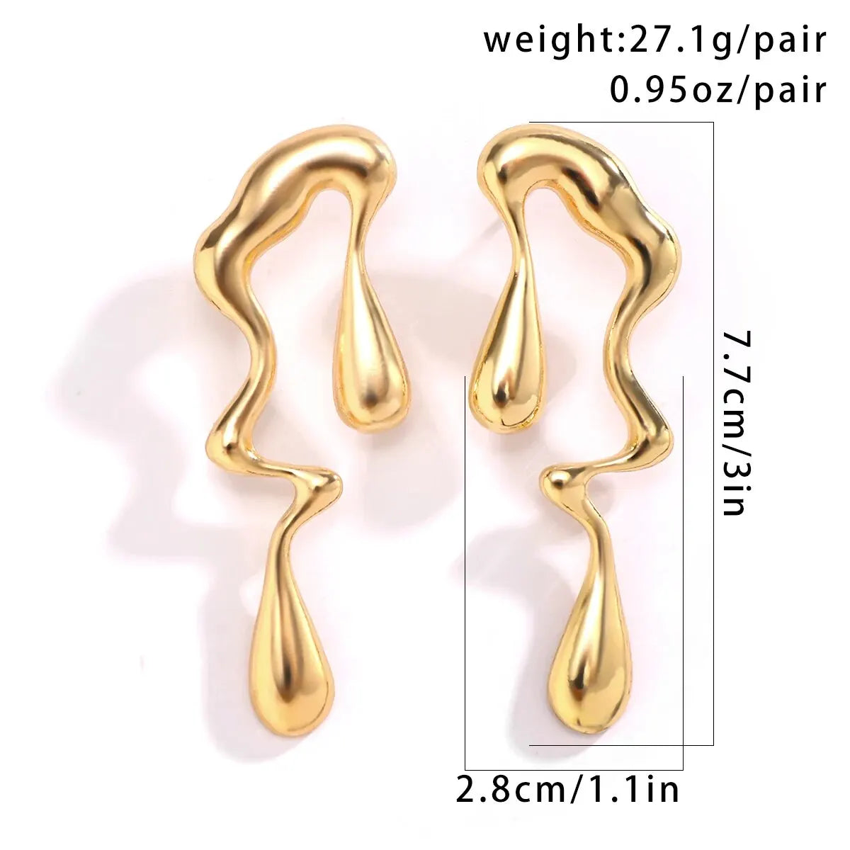Molten Gold Drip Earrings