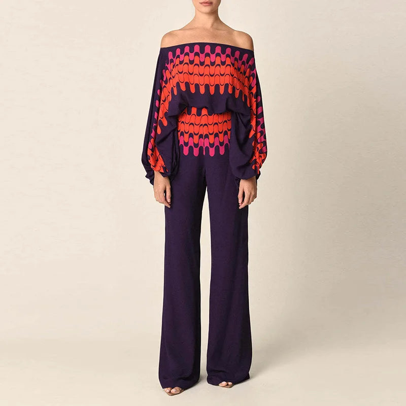 Elegant Off-Shoulder Pants Set Outfit for women