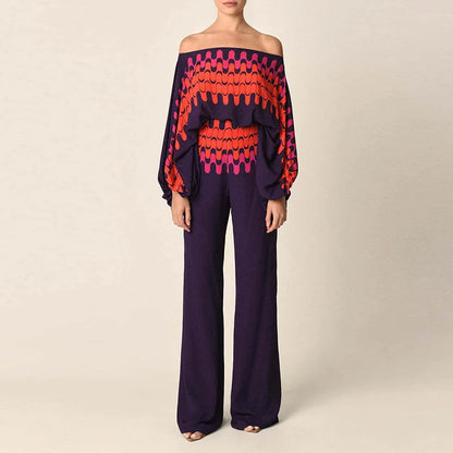 Elegant Off-Shoulder Pants Set Outfit for women