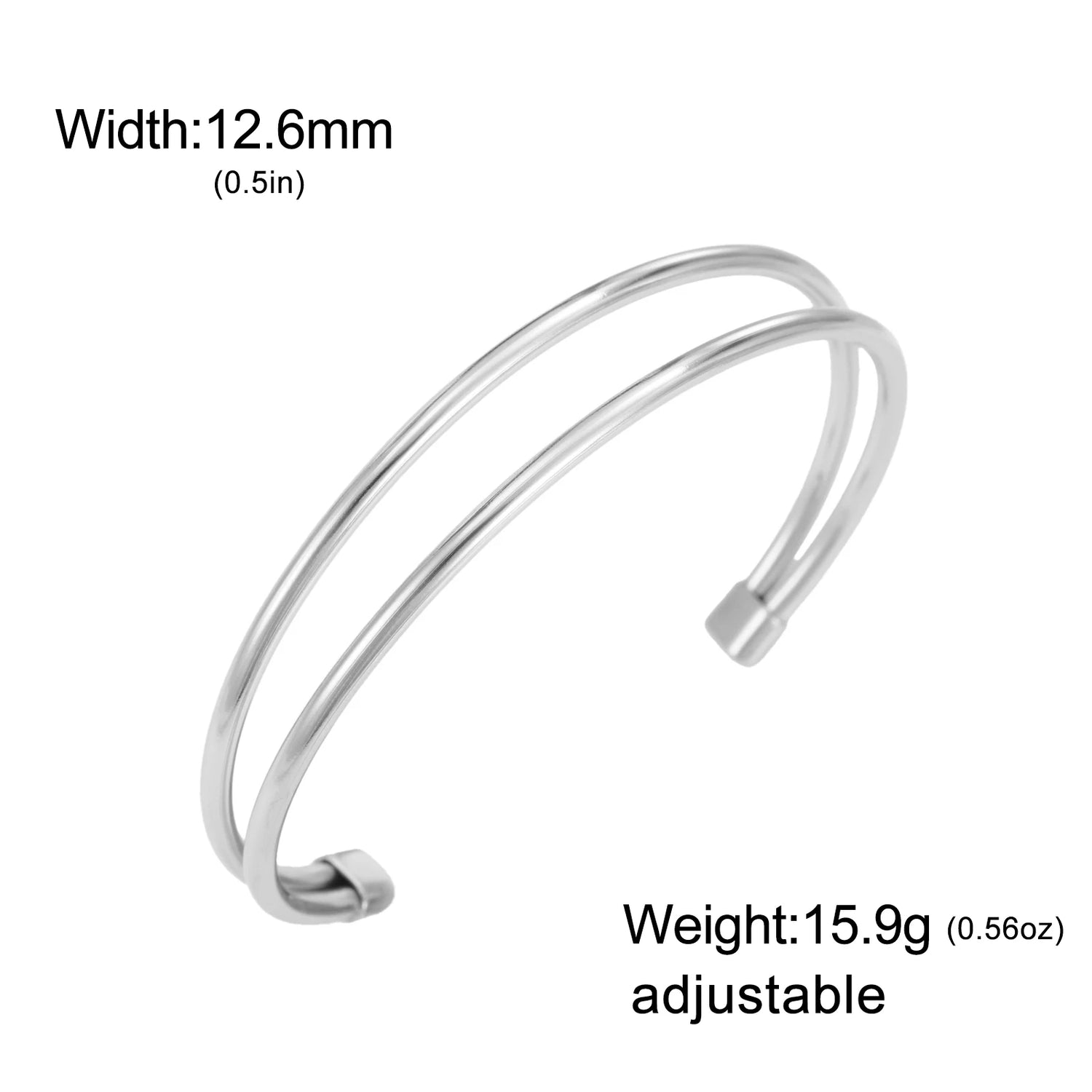 Gold Multi-Layer Wire Hair Cuff — 18K Gold Plated Hammered Stainless Steel Open Bangle