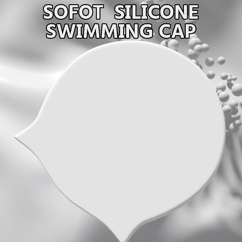 White Waterproof Swim Cap – For Long, Curly &amp; Natural Hair