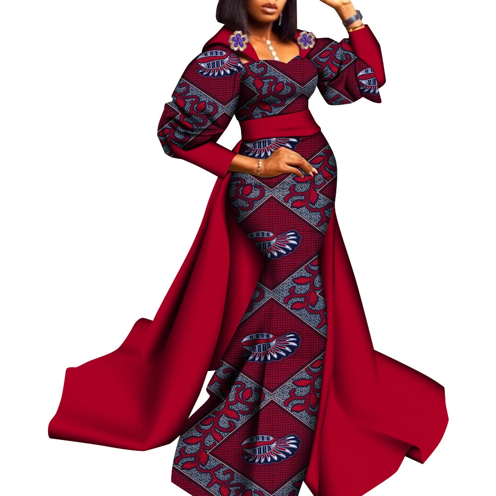 Super Elegant African Ankara Gown with a Train
