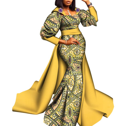 Super Elegant African Ankara Gown with a Train